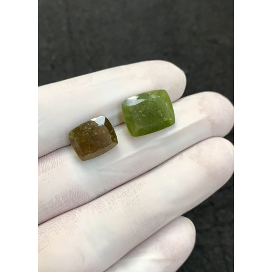 High Quality Natural Vesuvianite Faceted Cut Rectangle  Shape Gemstone For Jewelry