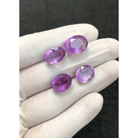 High Quality Natural Amethyst Faceted Cut Oval Shape Gemstone For Jewelry