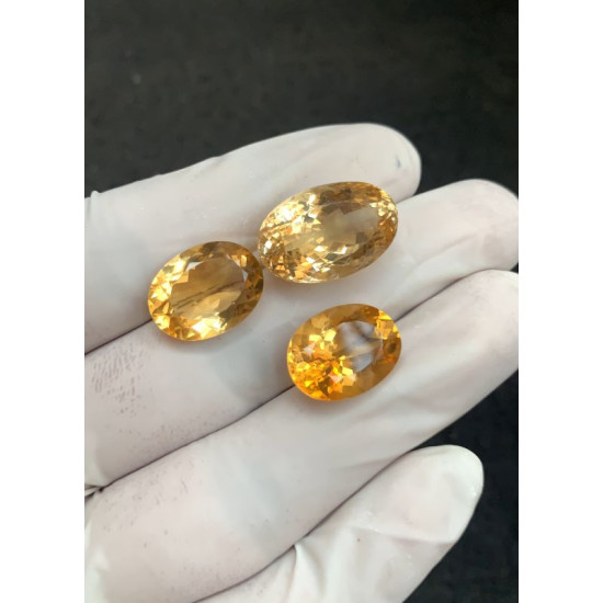 High Quality Natural Citrine Faceted Cut Oval Shape Gemstone For Jewelry