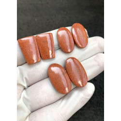 High Quality Natural Orange Send Stone Smooth Pair Mix Shape Cabochons Gemstone For Jewelry