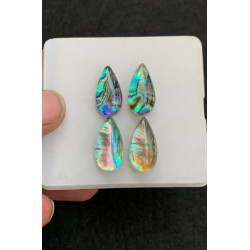 High Quality Abalone Shell Pearl and Crystal Doublet Smooth Pear Shape Cabochons Gemstone For Jewelry