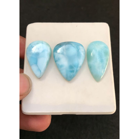 High Quality Natural Larimar Smooth Mix Shape Cabochons Gemstone For Jewelry