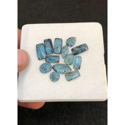 High Quality Natural Teal Green Kyanite Rose Cut Mix Shape Cabochons Gemstone For Jewelry