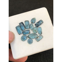 High Quality Natural Teal Green Kyanite Rose Cut Mix Shape Cabochons Gemstone For Jewelry