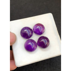 High Quality Natural Amethyst Smooth Round Shape Cabochons Gemstone For Jewelry