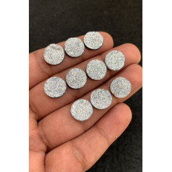 High Quality Titanium Druzy Gemstone Amazing Titanium Druzy Round Shape Cabochons Gemstone For Jewelry