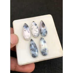 High Quality Natural Dendrite Opal Rose Cut Pear Shape Cabochon Gemstone For Jewelry