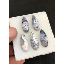 High Quality Natural Dendrite Opal Rose Cut Pear Shape Cabochon Gemstone For Jewelry