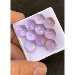 High Quality Natural Amethyst Rose Cut Hexagon Shape Cabochons Gemstone For Jewelry