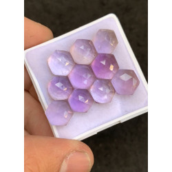 High Quality Natural Amethyst Rose Cut Hexagon Shape Cabochons Gemstone For Jewelry