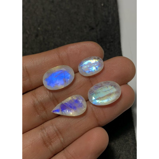 High Quality Natural Rainbow Moonstone Faceted Cut Mix Shape Gemstone For Jewelry