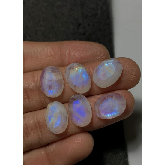 High Quality Natural Rainbow Moonstone Step Cut Oval Shape Cabochons Gemstone For Jewelry