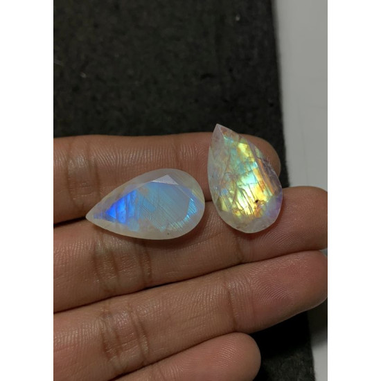 High Quality Natural Rainbow Moonstone Faceted Cut Mix Shape Gemstone For Jewelry