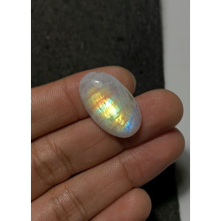 High Quality Natural Rainbow Moonstone Smooth Oval Shape Cabochons Gemstone For Jewelry