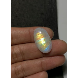 High Quality Natural Rainbow Moonstone Smooth Oval Shape Cabochons Gemstone For Jewelry