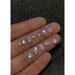 High Quality Natural Rainbow Moonstone Rose Cut Fancy Shape Cabochons Gemstone For Jewelry
