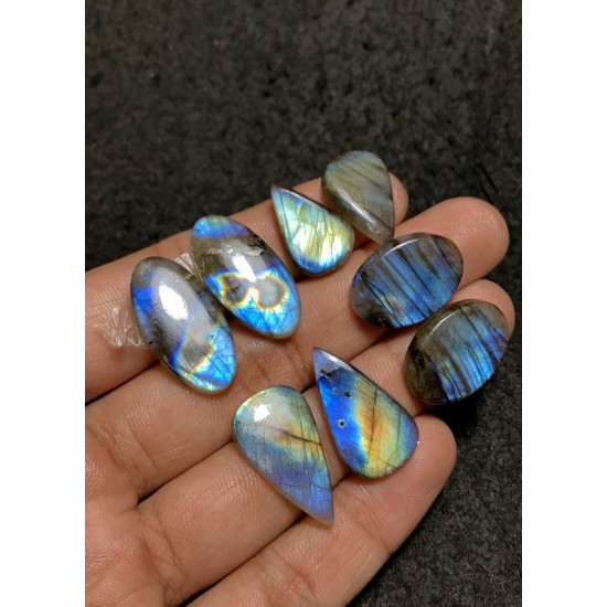 High Quality Natural Labradorite Step Cut Pair Mix Shape Cabochons Gemstone For Jewelry