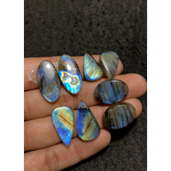 High Quality Natural Labradorite Step Cut Pair Mix Shape Cabochons Gemstone For Jewelry