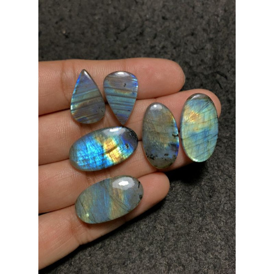 High Quality Natural Labradorite Step Cut Pair Mix Shape Cabochons Gemstone For Jewelry