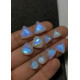 High Quality Natural Rainbow Moonstone Step Cut Pair Mix Shape Cabochons Gemstone For Jewelry