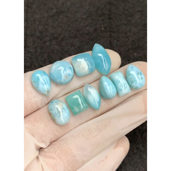 High Quality Natural Larimar Smooth Mix Shape Cabochons Gemstone For Jewelry