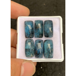 High Quality Natural Teal Green Kyanite Rose Cut Rectangle Shape Cabochons Gemstone For Jewelry