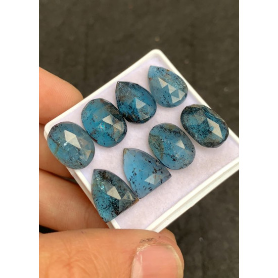 High Quality Natural Teal Green Kyanite Rose Cut Fancy Shape Cabochons Gemstone For Jewelry