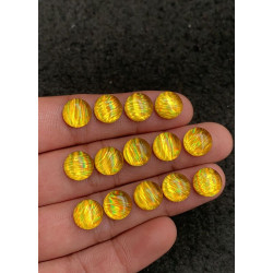 High Quality Rainbow Lattice Aurora Opal and Crystal Doublet Smooth Round Shape Cabochons Gemstone For Jewelry