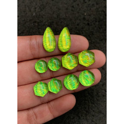 High Quality Rainbow Lattice Aurora Opal and Crystal Doublet Smooth Pair Mix Shape Cabochons Gemstone For Jewelry