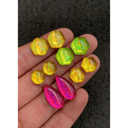 High Quality Rainbow Lattice Aurora Opal and Crystal Doublet Smooth Pair Mix Shape Cabochons Gemstone For Jewelry