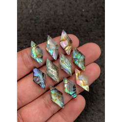 High Quality Natural Abalone Shell Pearl and Crystal Doublet Step Cut Kite Shape Cabochons Gemstone For Jewelry