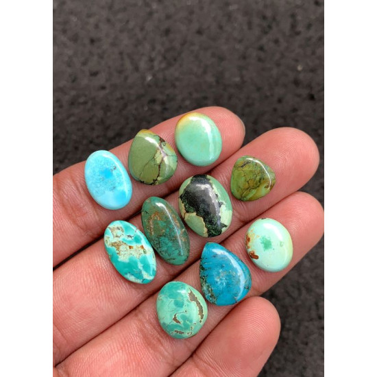 High Quality Natural Tibetan Turquoise Smooth Mix Shape Cabochons Gemstone For Jewelry