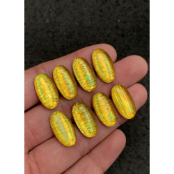 High Quality Rainbow Lattice Aurora Opal and Crystal Doublet Smooth Oval Shape Cabochons Gemstone For Jewelry