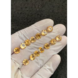 High Quality Natural Citrine Faceted Cut Round Shape Gemstone For Jewelry