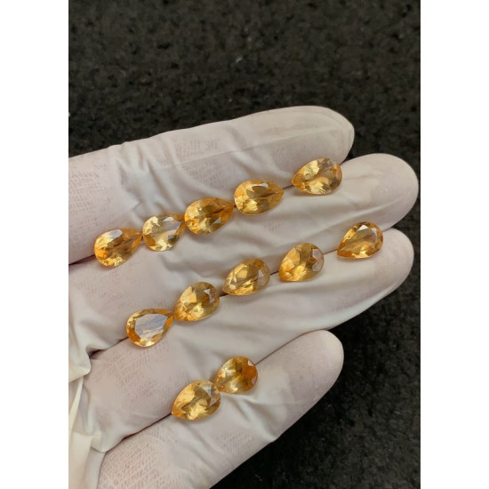 High Quality Natural Citrine Faceted Cut Pear Shape Gemstone For Jewelry