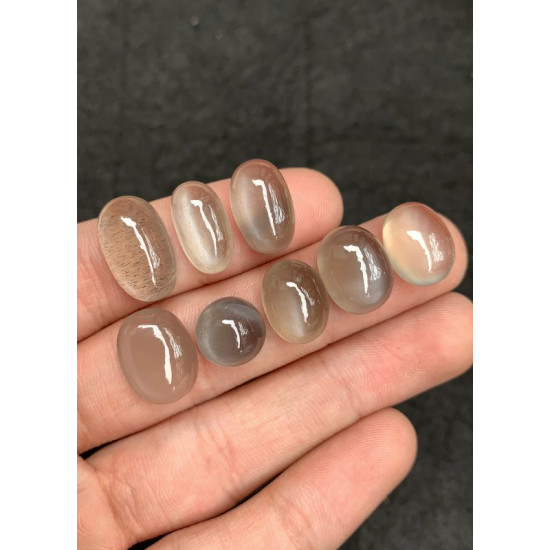 High Quality Natural Grey Moonstone Smooth Oval Shape Cabochons Gemstone For Jewelry