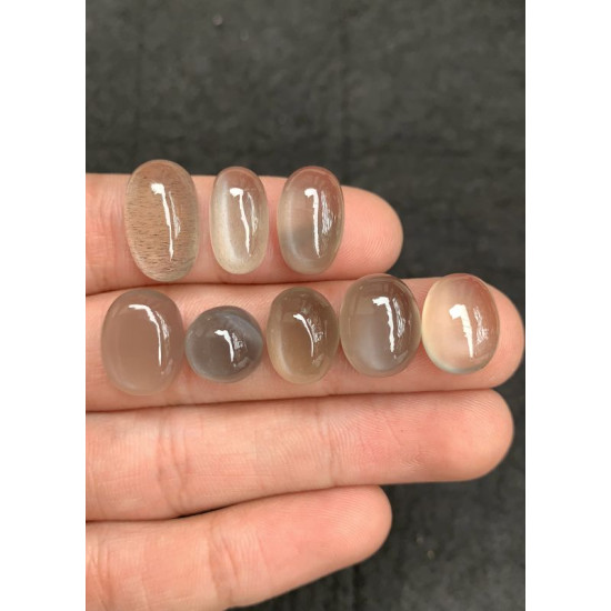 High Quality Natural Grey Moonstone Smooth Oval Shape Cabochons Gemstone For Jewelry