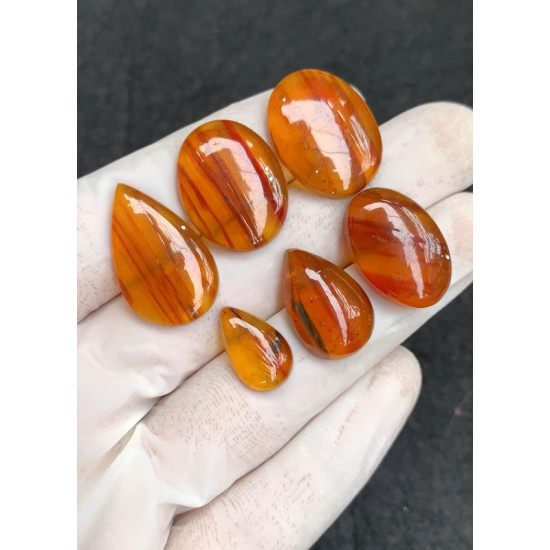 High Quality Natural Amber Smooth Mix Shape Cabochons Gemstone For Jewelry