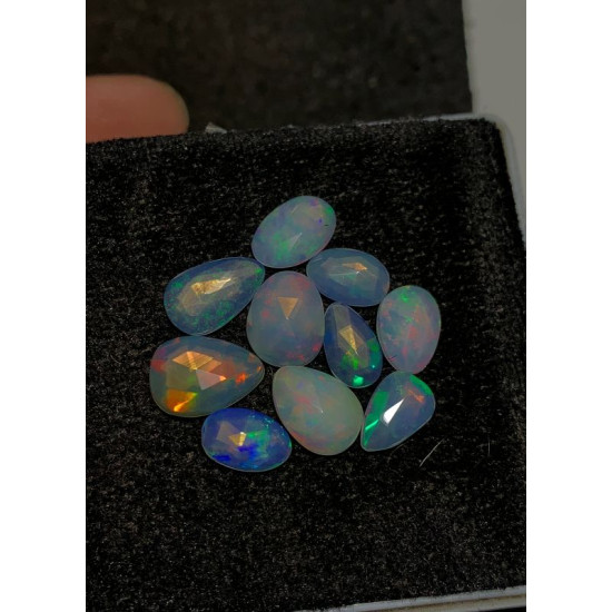 High Quality 100% Natural Ethiopian Opal Rose Cut Slice Fancy Shape Cabochons Gemstone For Jewelry