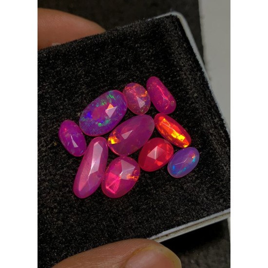 High Quality 100% Natural Ethiopian Opal Rose Cut Slice Fancy Shape Cabochons Gemstone For Jewelry