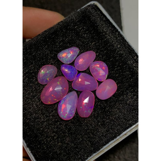 High Quality 100% Natural Ethiopian Opal Rose Cut Slice Fancy Shape Cabochons Gemstone For Jewelry