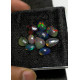 High Quality 100% Natural Black Ethiopian Opal Rose Cut Slice Fancy Shape Cabochons Gemstone For Jewelry