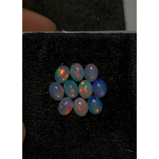 High Quality 100% Natural Ethiopian Opal Smooth Oval Shape Cabochons Gemstone For Jewelry