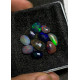 High Quality 100% Natural Black Ethiopian Opal Rose Cut Slice Fancy Shape Cabochons Gemstone For Jewelry