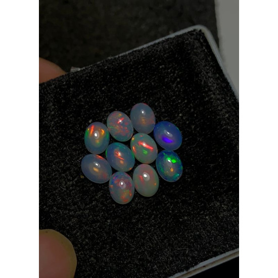 High Quality 100% Natural Ethiopian Opal Smooth Oval Shape Cabochons Gemstone For Jewelry