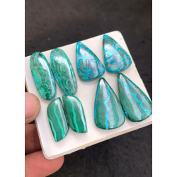 High Quality Natural Malachite Smooth Pair Mix Shape Cabochons Gemstone For Jewelry
