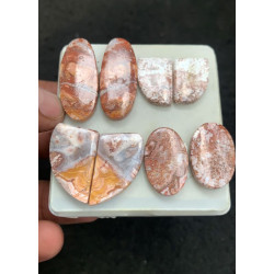 High Quality Natural Rosita Jasper Smooth Pair Mix Shape Cabochons Gemstone For Jewelry