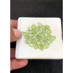 High Quality Natural Peridot Hand Craved Leaf Shape Cabochons Gemstone For Jewelry