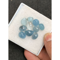 High Quality Natural Santamaria Moss Aquamarine Rose Cut Fancy Shape Cabochons Gemstone For Jewelry