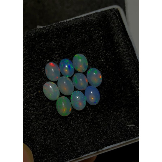 High Quality 100% Natural Ethiopian Opal Smooth Oval Shape Cabochons Gemstone For Jewelry